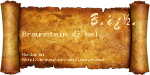 Braunstein Ábel névjegykártya